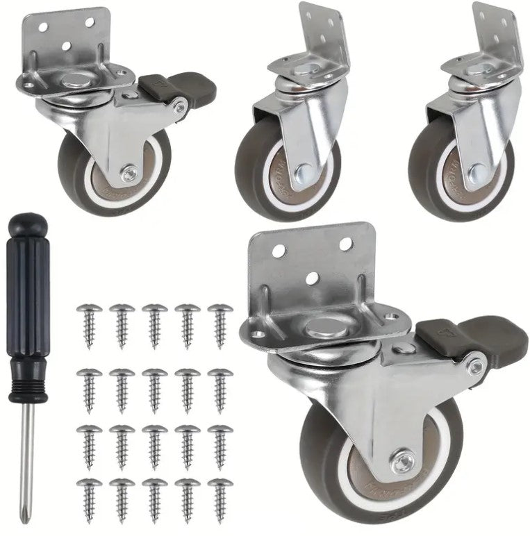 Heavy Duty Swivel Casters with Dual Lock for Porta Cribs - 360° Wheels for Baby Cribs, Strollers & Furniture - Smooth Mobility & Secure Locking System