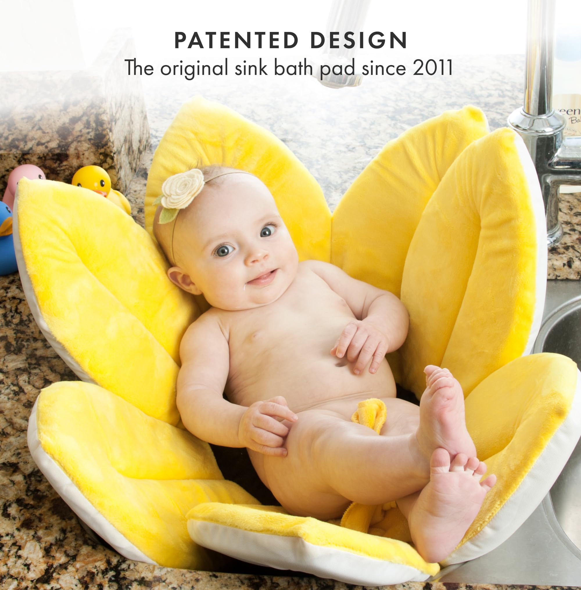 Original Blooming Bath Baby Bathtub Seat - Soft Newborn to Toddler Bath Support (0-6+ Months) - Washable Flower-Shaped Infant Tub with Scrubbie - Essential Baby Bathing Must Haves - Perfect for Safe & Comfortable Bath Time at Home or Travel