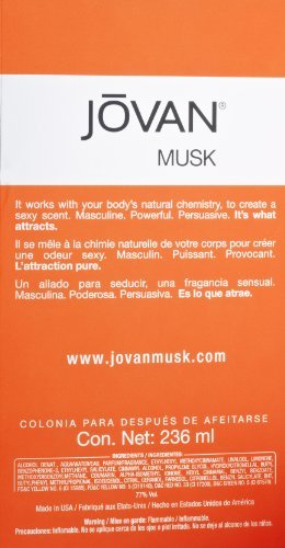 Jovan Musk for Men After Shave Cologne - 8 Fl Oz (7-Pack) | Long-Lasting Fragrance for Daily Wear, Date Nights & Special Occasions