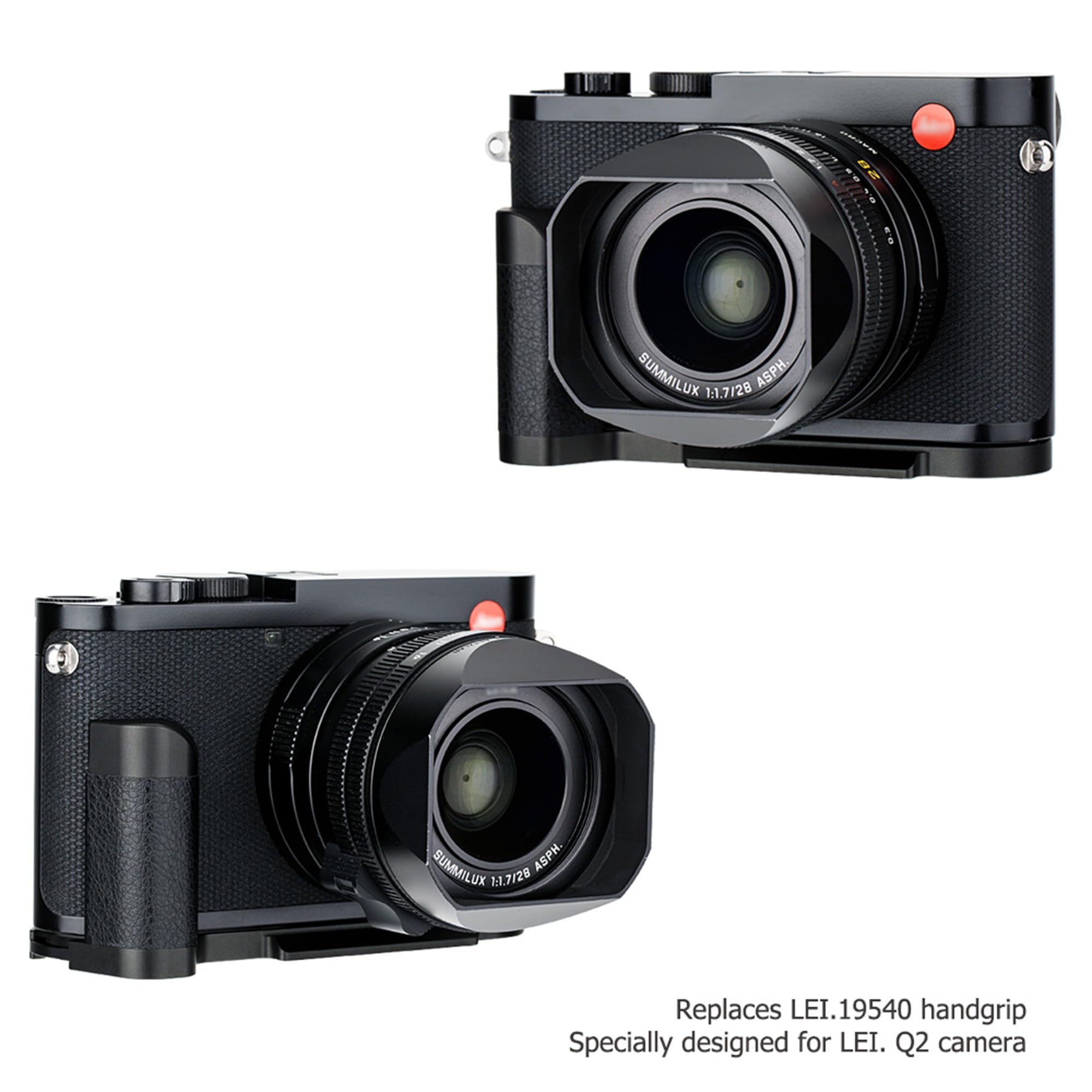 Leica Q2 Metal Hand Grip - Anti-Slip L Bracket Holder with Arca Swiss Quick Release Tripod Mount | Secure Grip for Leica Q2 Digital Camera | No Battery/Memory Card Blockage | Perfect for Travel, Street & Studio Photography