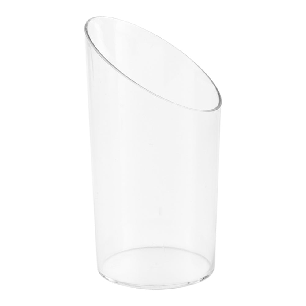 100-Pack 3 oz Clear Plastic Incline Shot Glasses with 100 Silver Mini Plastic Forks - Perfect for Parties, Weddings, Bars & Cocktail Events