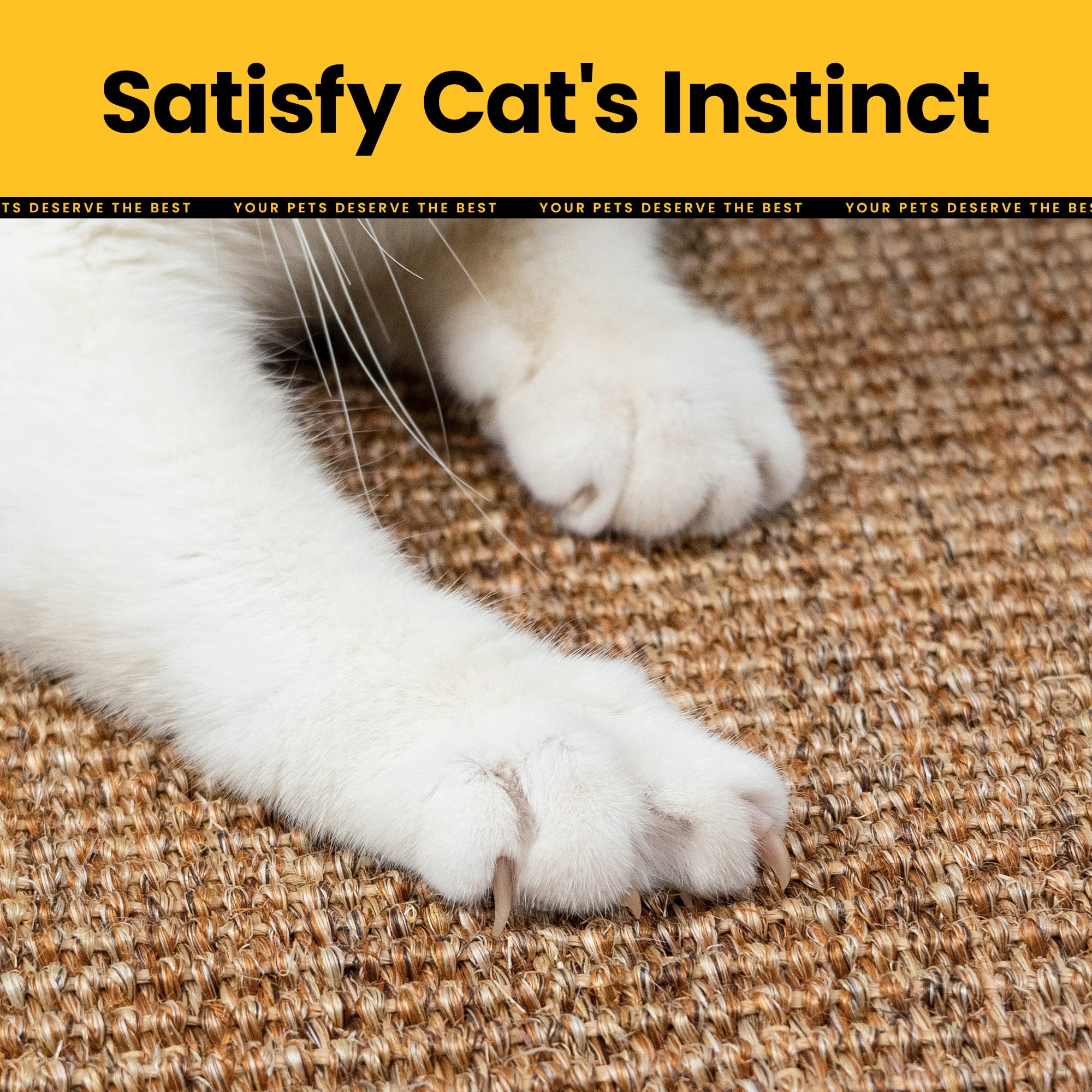 Premium Cat Scratcher Mat - Natural Sisal Horizontal Scratch Pad for Indoor Cats | Durable Floor Rug for Claw Trimming & Nail Care | Protects Furniture, Couches, Sofas & Carpets | Perfect for Playtime, Training & Stress Relief