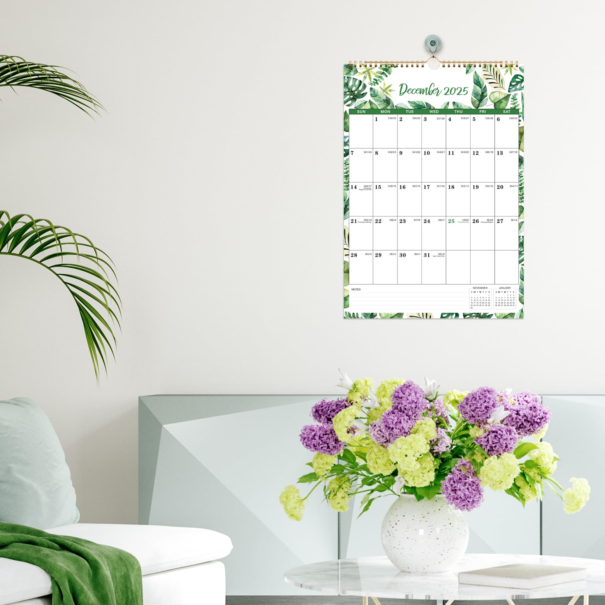 2025-2026 Floral Wall Calendar | July 2025 to December 2026 | 12