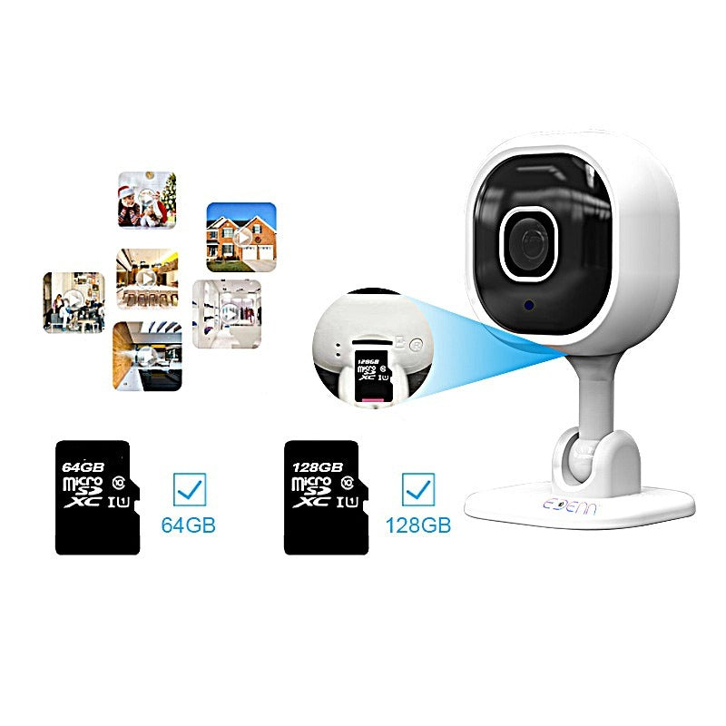 EDENN Geniuz 2-Way HD Security Camera with Night Vision & Motion Detection - Indoor/Outdoor Home Surveillance System for Baby Monitoring, Pet Watching & Property Protection