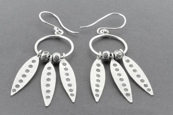3 Spear Chandelier Drop Earrings - Fine Silver 925 Sterling Silver Dangle Earrings for Women - Perfect for Evening Parties, Weddings & Special Occasions