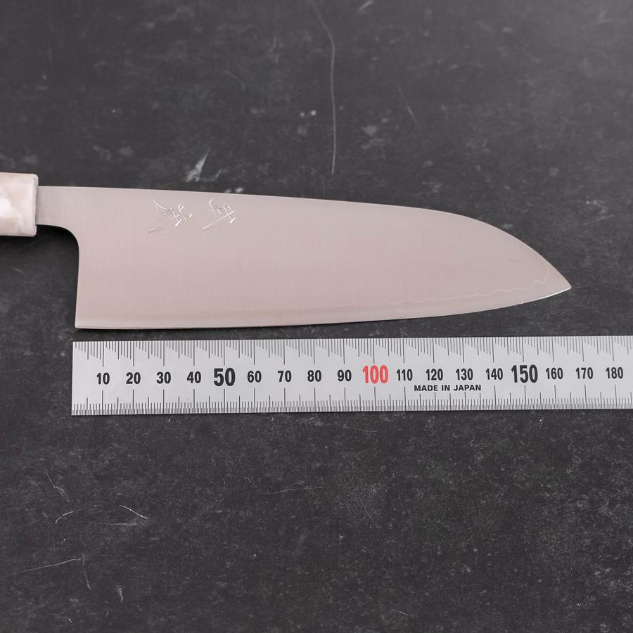 Premium Santoku Knife 165mm - AUS 10 Stainless Steel with Polished Ocean Black & White Handle - Perfect for Sushi, Vegetables & Meat Cutting - Professional Japanese Kitchen Knife