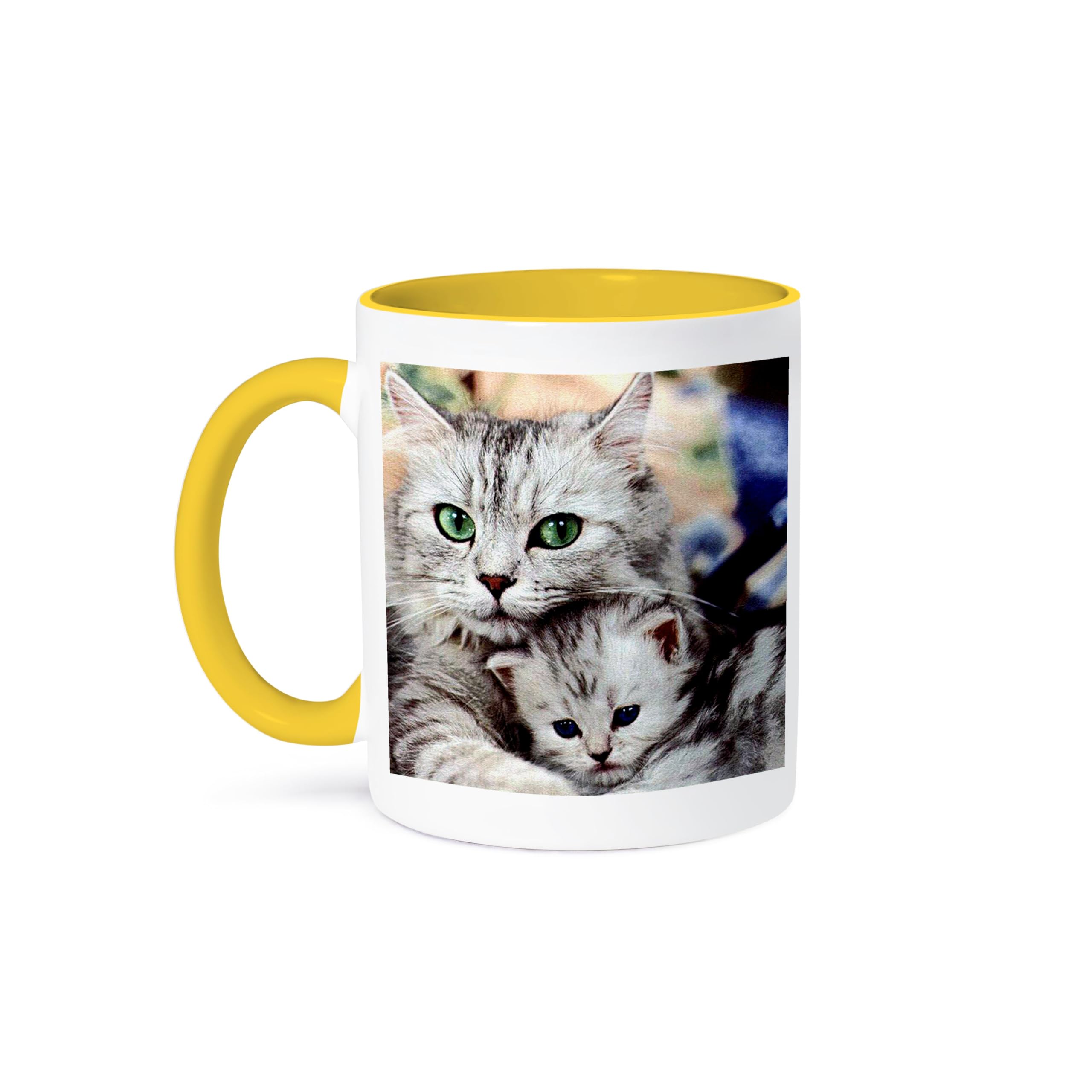 3D Printed Cat Design Ceramic Coffee Mug - Funny Cat Lovers Gift for Tea & Coffee - Perfect for Home, Office, or Gifts - 11 oz White Mug with Cute Cat Illustration