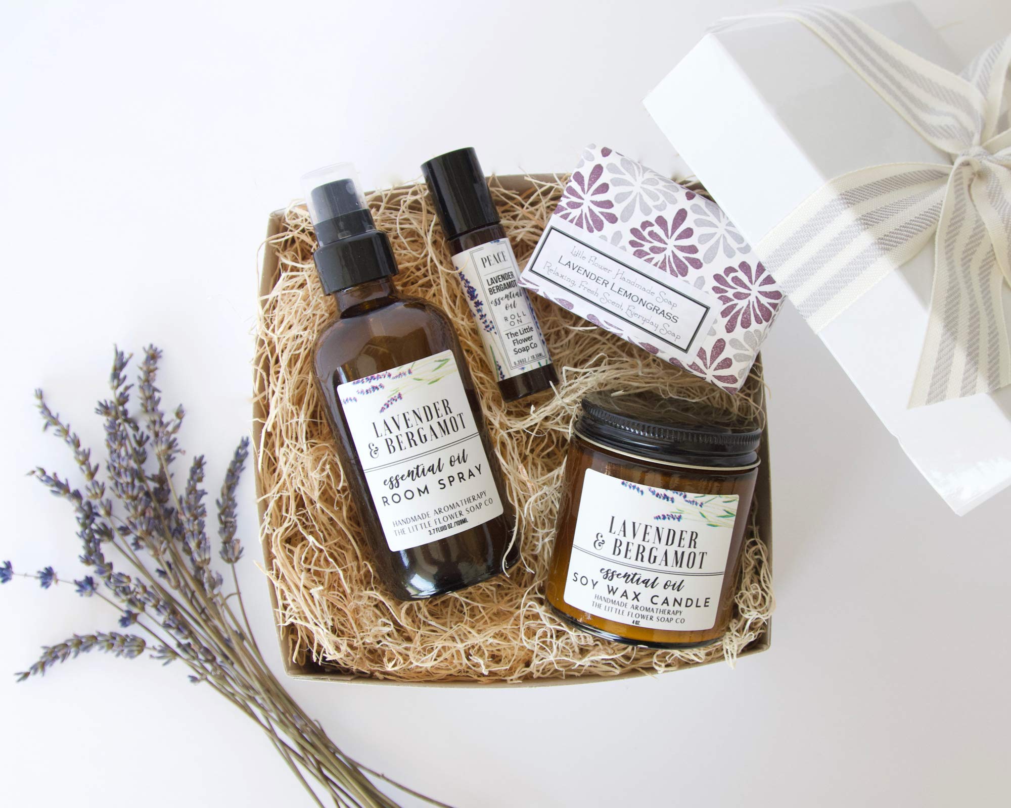 Lavender Home Decor Gift Set - Relaxing Aromatherapy Gifts for Housewarming, Birthday, Mother's Day - Perfect for Bedroom, Bathroom & Living Room Decor
