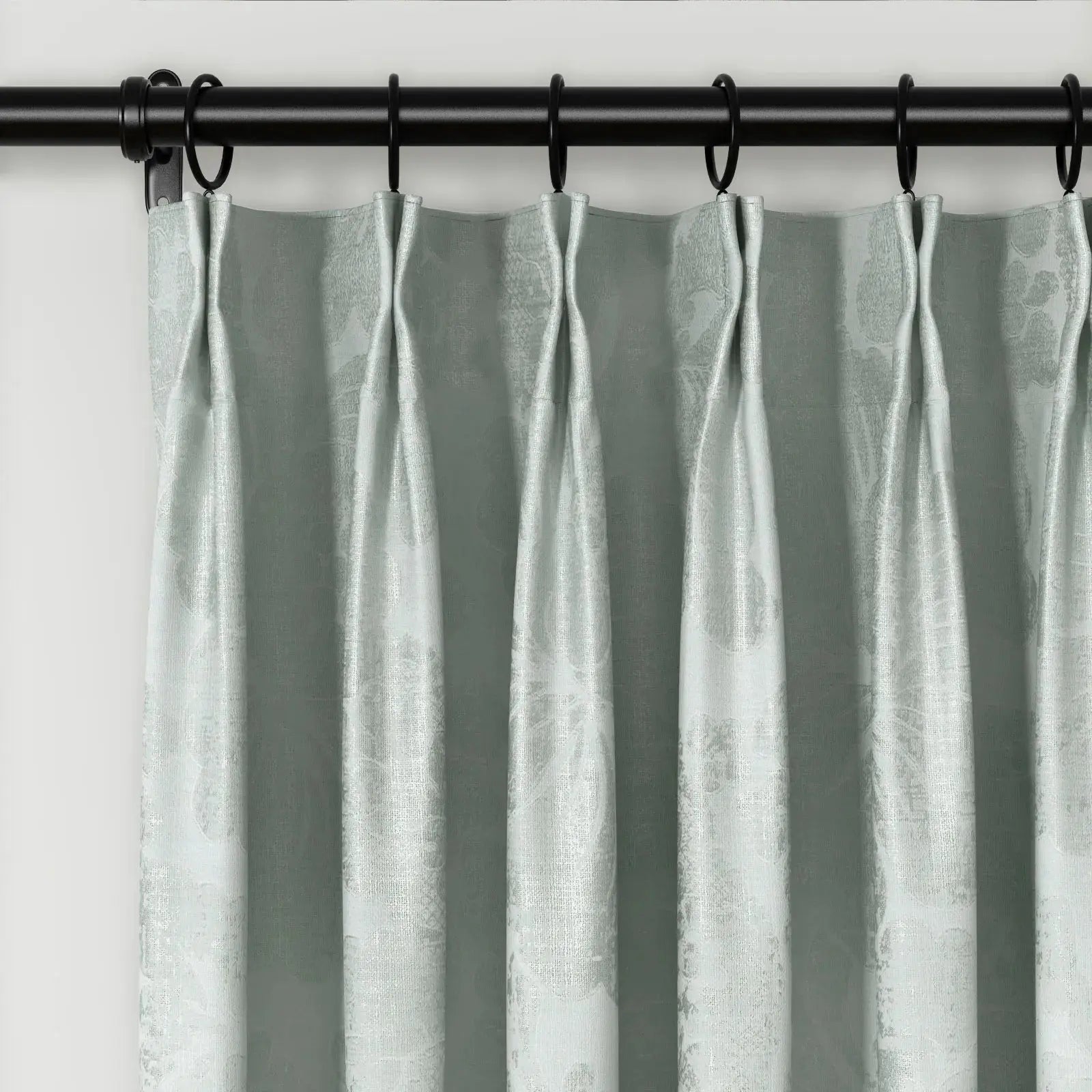 Lydia Plants Jacquard Curtain Pleated - Elegant Floral Print Blackout Drapes for Living Room, Bedroom & Nursery - Home Decor Window Treatments for Privacy & Light Control