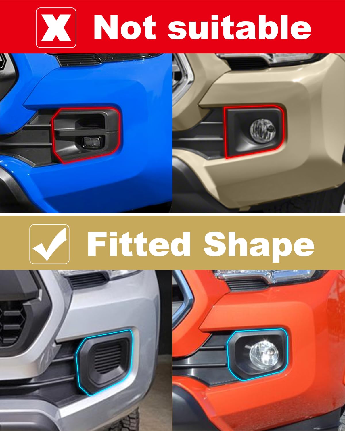 2016-2023 Toyota Tacoma LED Fog Lights with DRL Daytime Running Lights & Amber Turn Signal - Waterproof Off-Road Fog Lamp Assemblies for Truck Accessories - Perfect for Night Driving and Adventure