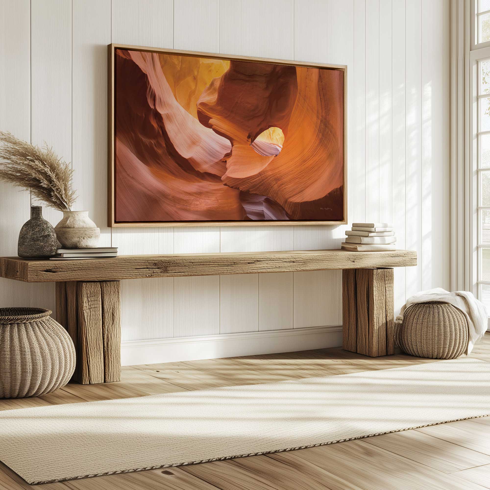Sandstone Light Print Canvas Wall Art - Handmade Landscape Painting for Living Room, Bedroom & Office Decor