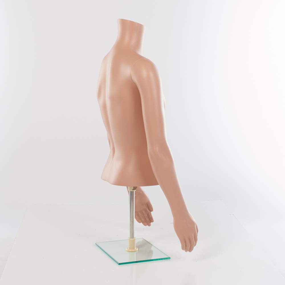SSWBasics Male Plastic Half Body Mannequin Torso - 36