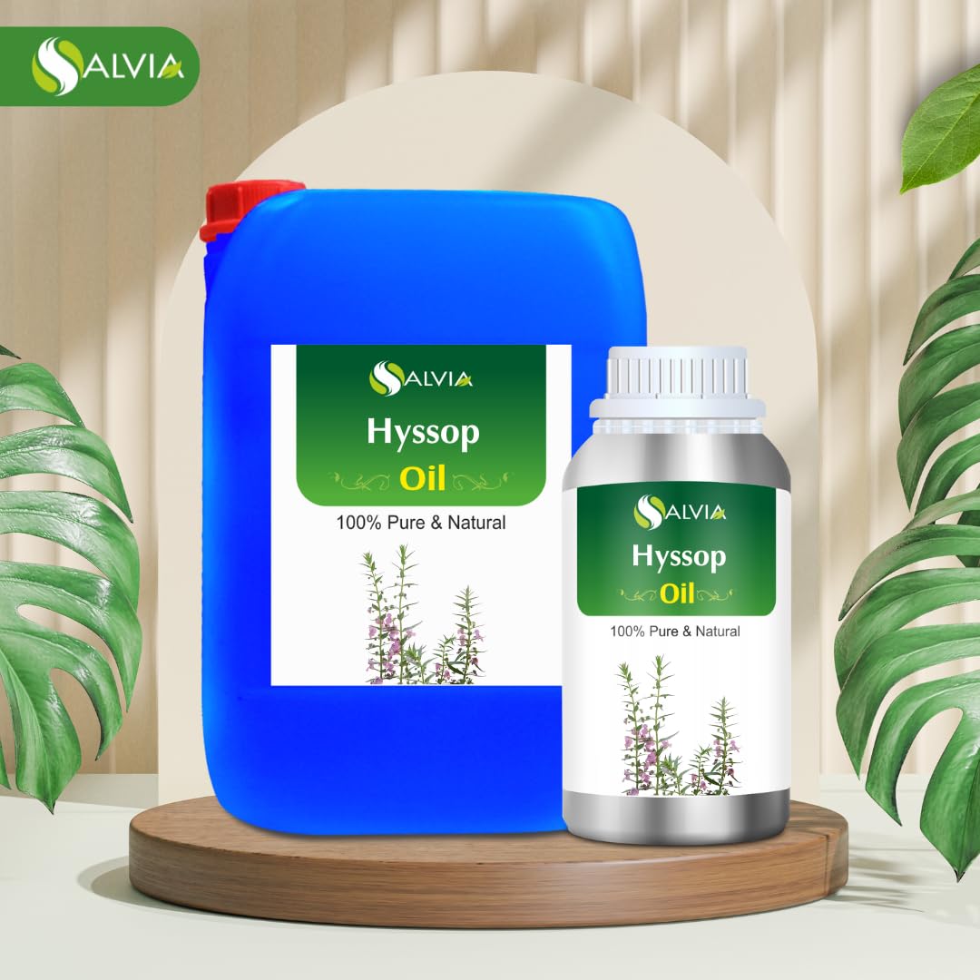 100% Pure & Natural Hyssop Essential Oil (Hyssopus officinalis) - Undiluted, Unrefined, Organic, Therapeutic Grade - 2000ml/67.6fl oz for Aromatherapy, Diffusers & Massage