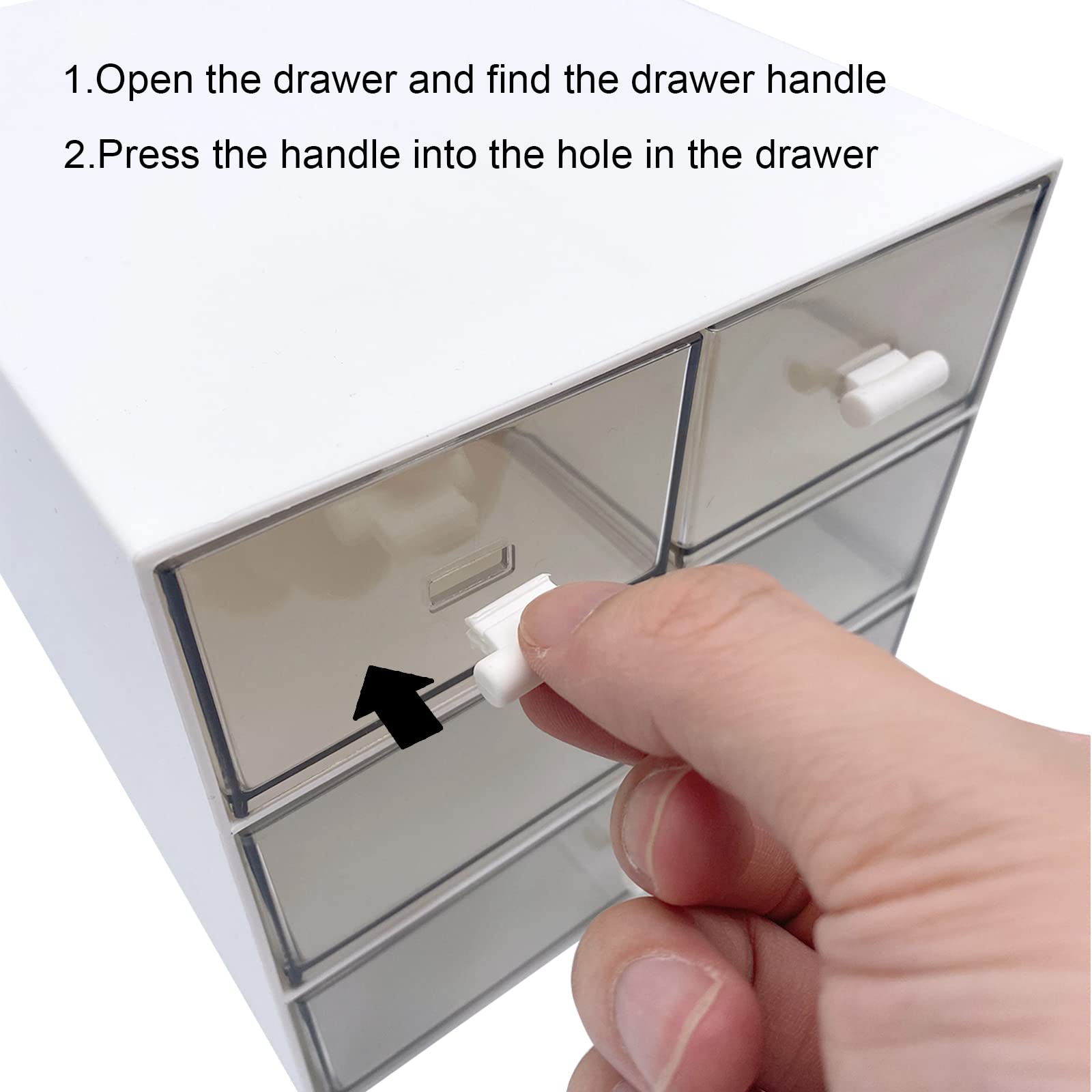 4-Drawer Makeup Organizer & Desk Storage Box - White Cosmetic Vanity Organizer for Bathroom Counter, Dresser, or Office Desk - Perfect for Makeup Brushes, Jewelry, and Small Accessories Storage