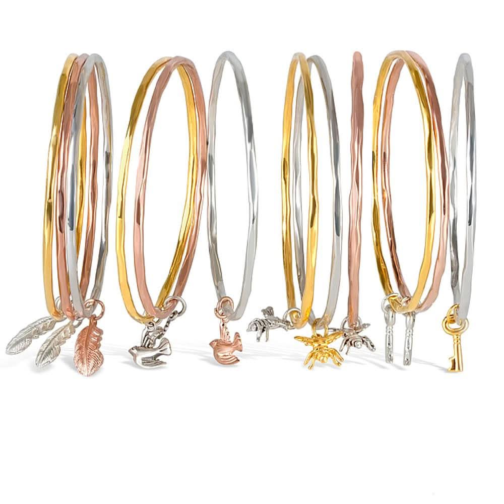 Bee Bangle Bracelet for Women - Sterling Silver & Rose Gold Jewelry - Perfect for Gifts, Parties & Everyday Wear