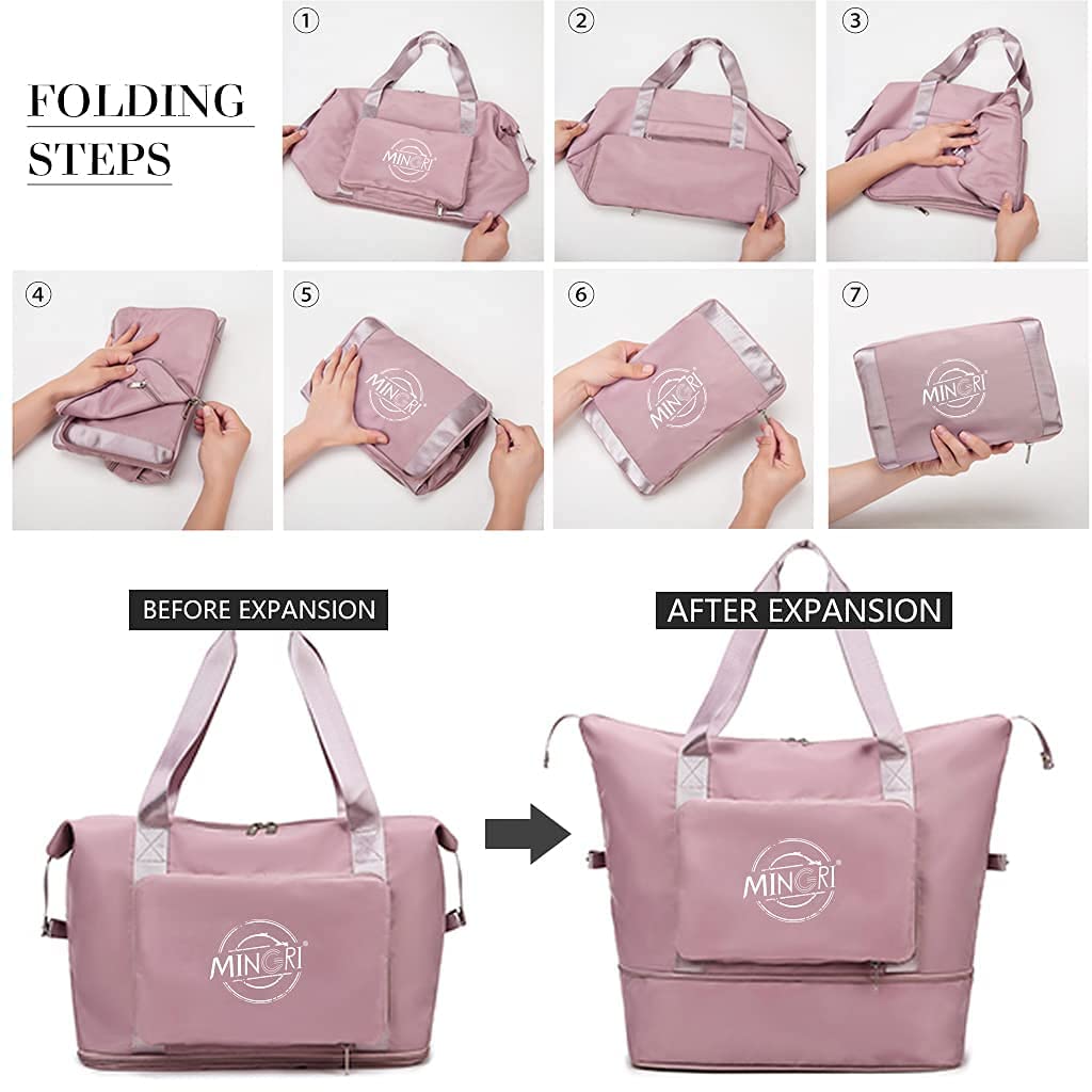 Stylish Women's Travel Duffel Tote Bag - Waterproof Weekender Overnight Carry On Bag with Trolley Sleeve for Airplane, Gym, Beach & Weekend Getaways | Perfect for Business Trips, Vacation & Daily Commute