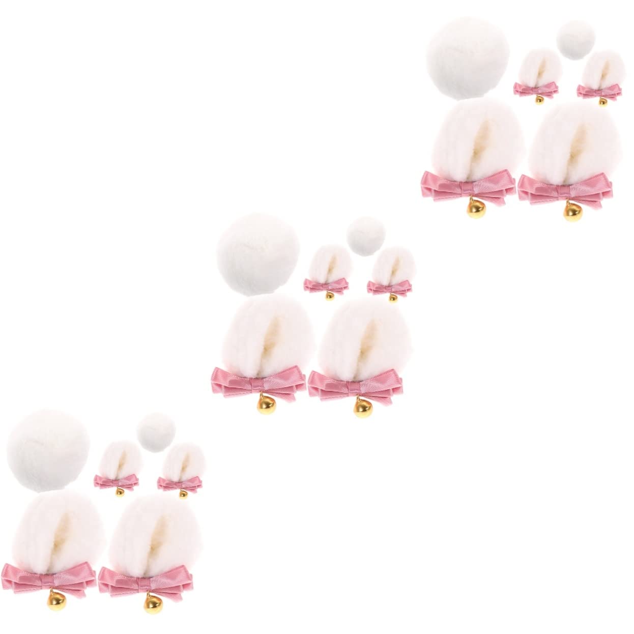 Minkissy 6 Sets Cute Bear Ear Hair Clips & Tiara Headbands for Girls, Women - Kawaii Plush Hair Accessories for Kids, Lolita Style (Perfect for Birthday Parties, Cosplay & Daily Fashion)