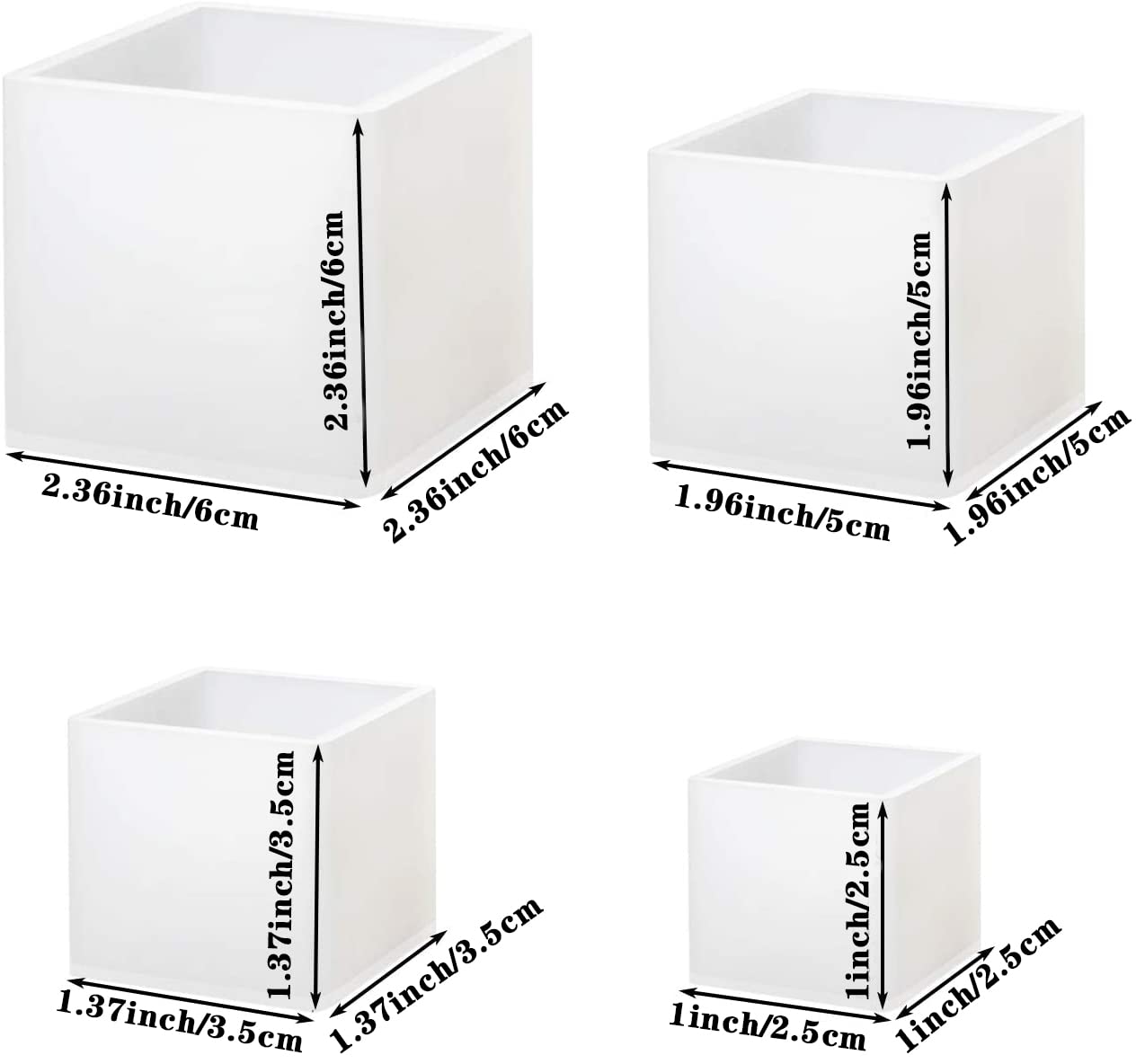 4 Pack Square Resin Molds - 4 Sizes Cube Silicone Casting Molds for DIY Art, Resin, Candle & Soap Making - Perfect for Home Crafts, Jewelry Making & Gift Projects