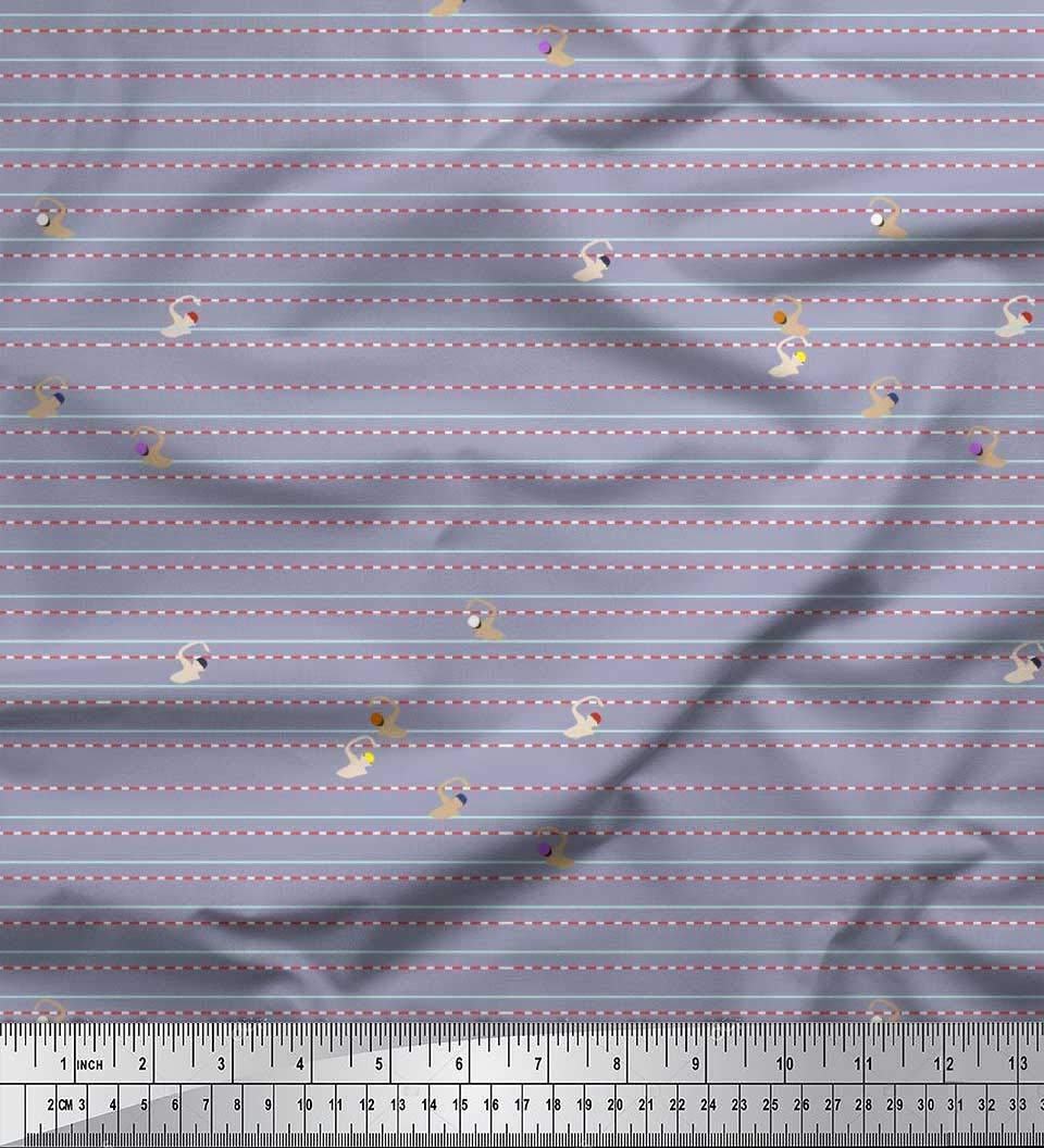Soimoi Velvet Grey Fabric by The Yard - 58 Inch Wide Soft Textured Material for Swimwear, Sportswear & Poolside Decor - Perfect for Swimming Pool Race Prints, Activewear & Home Decor Projects