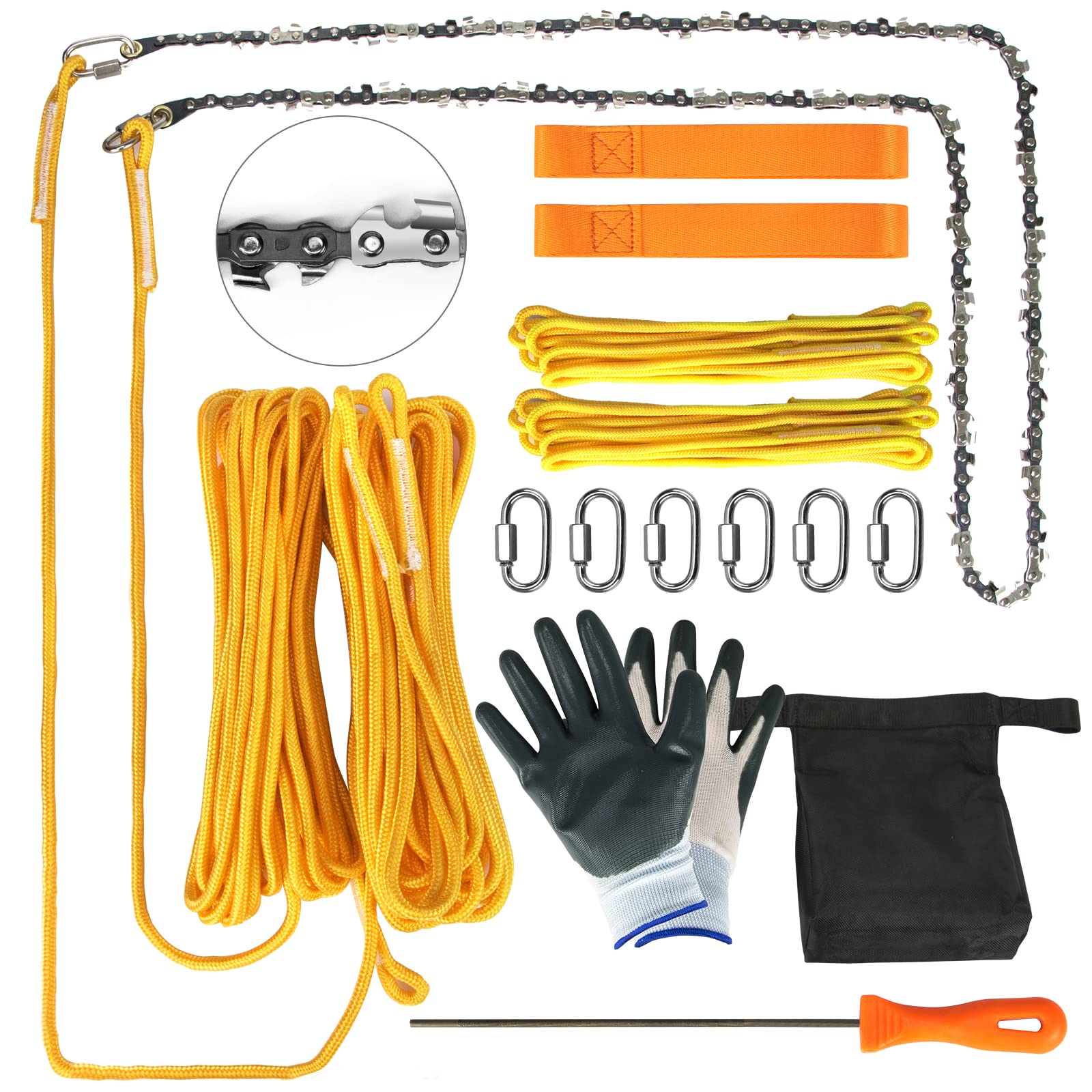 Premium 55 Inch High Limb Rope Saw with Dual Ropes & 70 Sharp Teeth Blades - Best Folding Pocket Chainsaw for Camping, Survival Gear, Hunting | Perfect for Tree Trimming, Outdoor Adventures & Emergency Preparedness