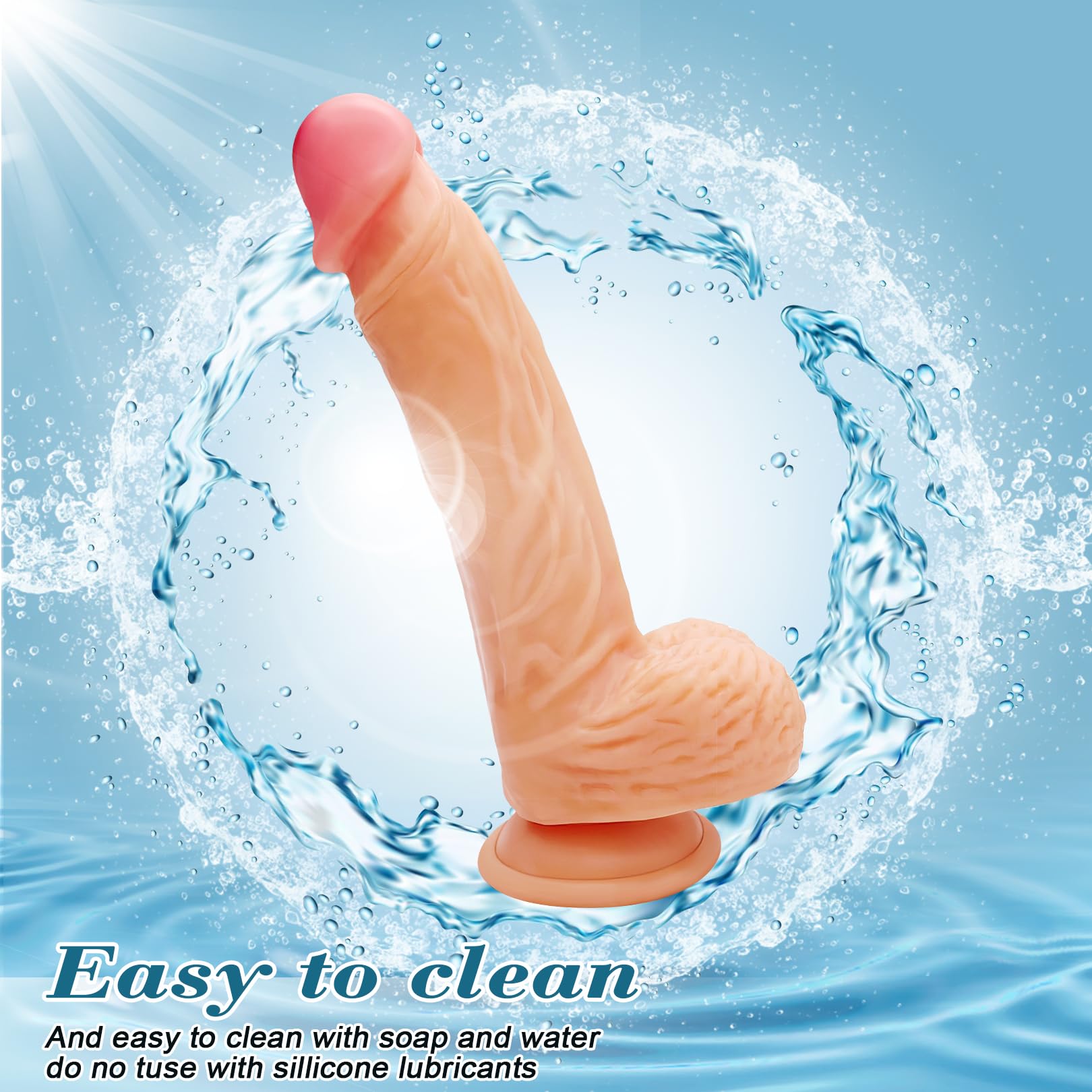 8.3 Inch Realistic Skin-Like Dildo - Body-Safe Silicone G-Spot Stimulator with Strong Suction Cup for Hands-Free Play - Perfect for Women, Men & Couples - Great for Beginners & Solo/Bedroom Use