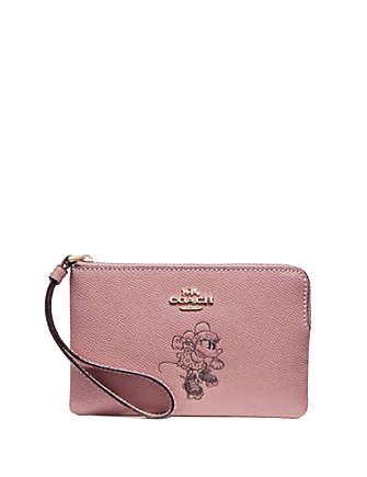 Coach Corner Zip Wristlet with Minnie Mouse Motif - Stylish Crossbody Bag for Women, Perfect for Travel, Shopping & Everyday Use