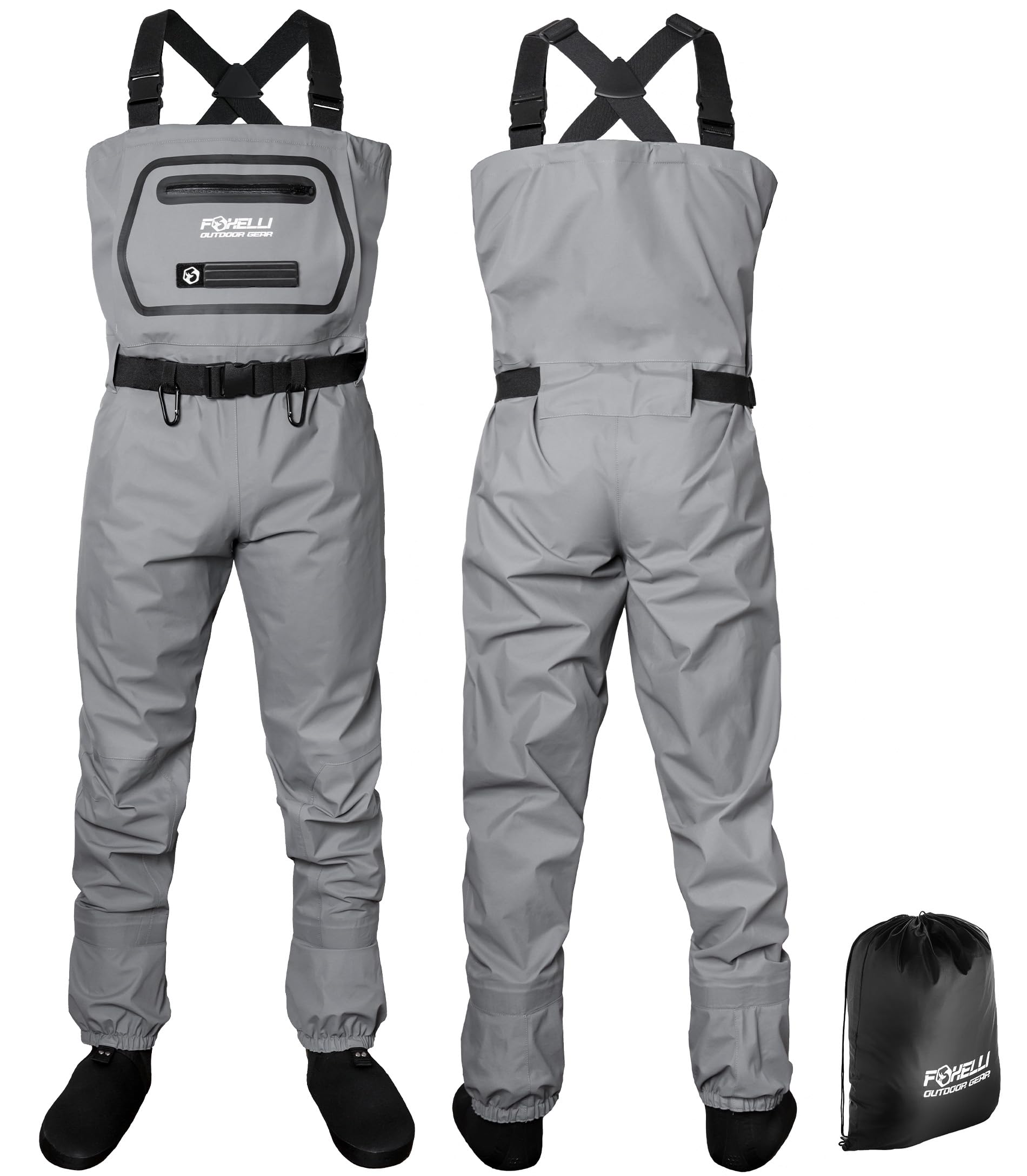 Foxelli Breathable Stockingfoot Waders for Men & Women - Lightweight Fly Fishing Waders with Comfortable Fit - Perfect for Trout Fishing, Stream Wading & Outdoor Adventures