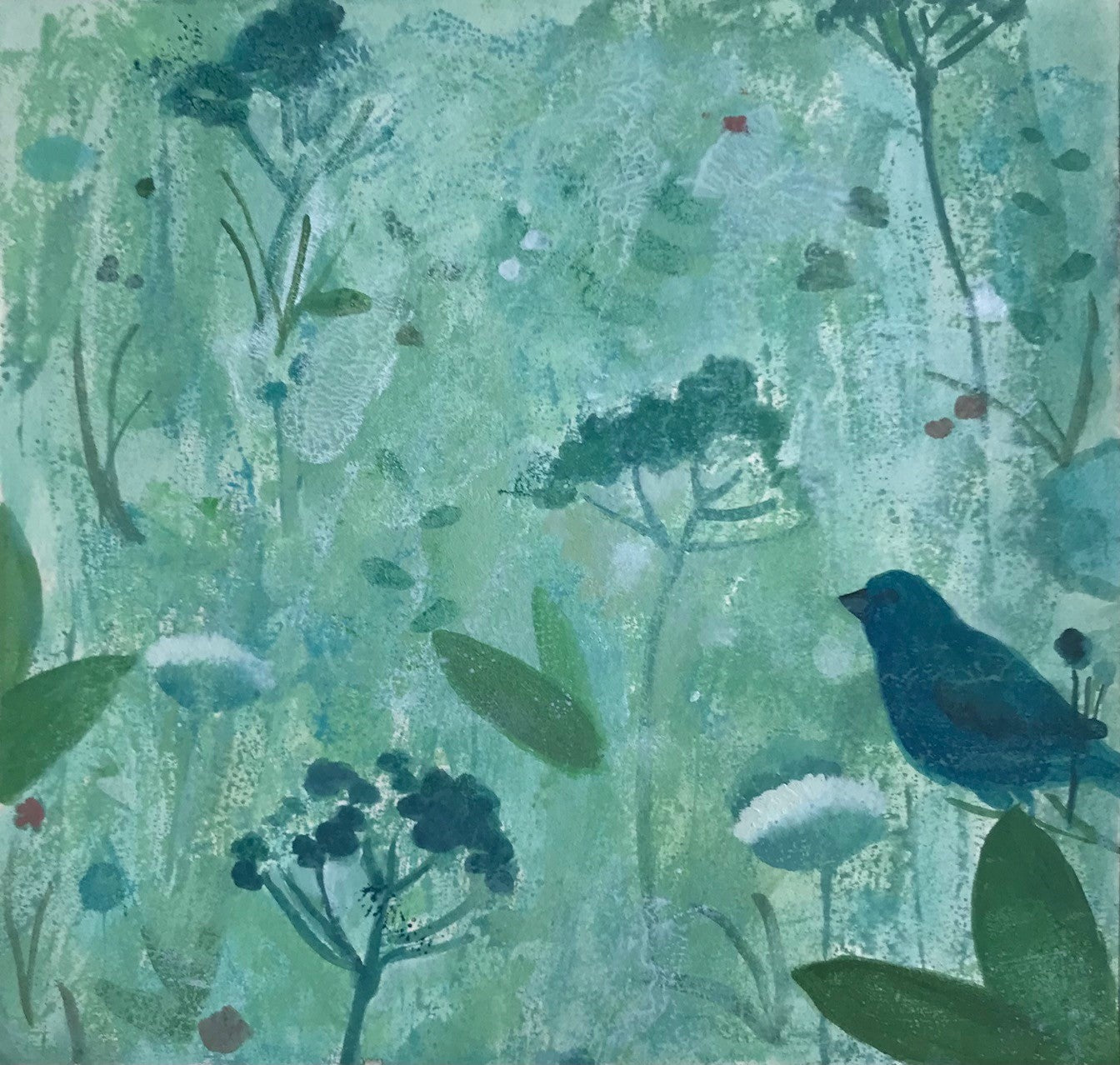 Lynne Campbell: Indigo Bunting - Beautiful Blue Songbird Art Print for Home & Office Decor | Perfect for Nature Lovers & Bird Watching Enthusiasts