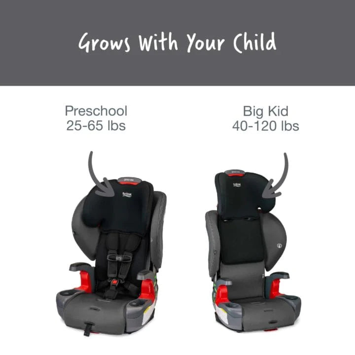 Britax Grow with You Booster Car Seat - Safe & Comfortable for Kids 4-12 Years - Perfect for School, Travel & Road Trips