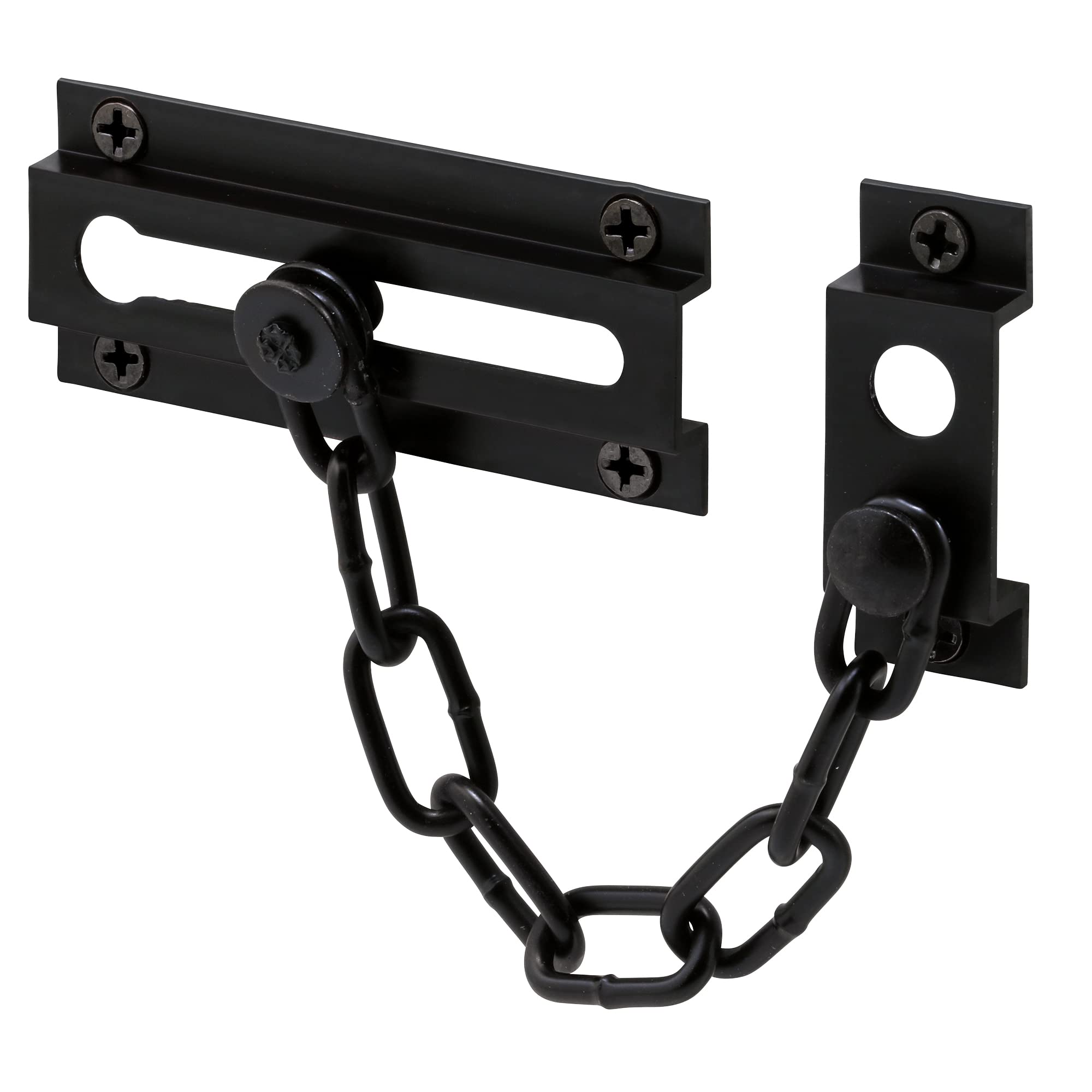 Prime-Line U 11444 Matte Black Extruded Chain Door Lock - Single Pack | Secure Sliding Doors, Patio Gates & Sheds | Durable Metal Security Lock for Home & Commercial Use