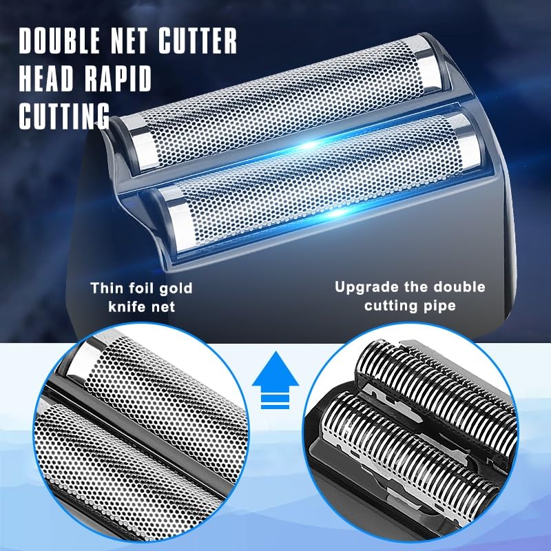 Professional Electric Razor for Men - Rechargeable LCD Beard Trimmer with Precision Blades for Face Shaving, Bald Head Grooming & Sideburn Trimming | Portable Travel Shaver for Home, Office & Gym Use