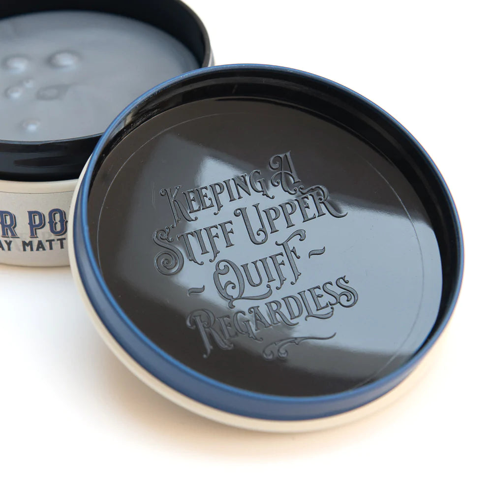 Captain Fawcett's Matt Clay Pomade Blue 100g - Strong Hold Styling Wax for Men - Perfect for Textured Hairstyles, Undercuts & Pompadours