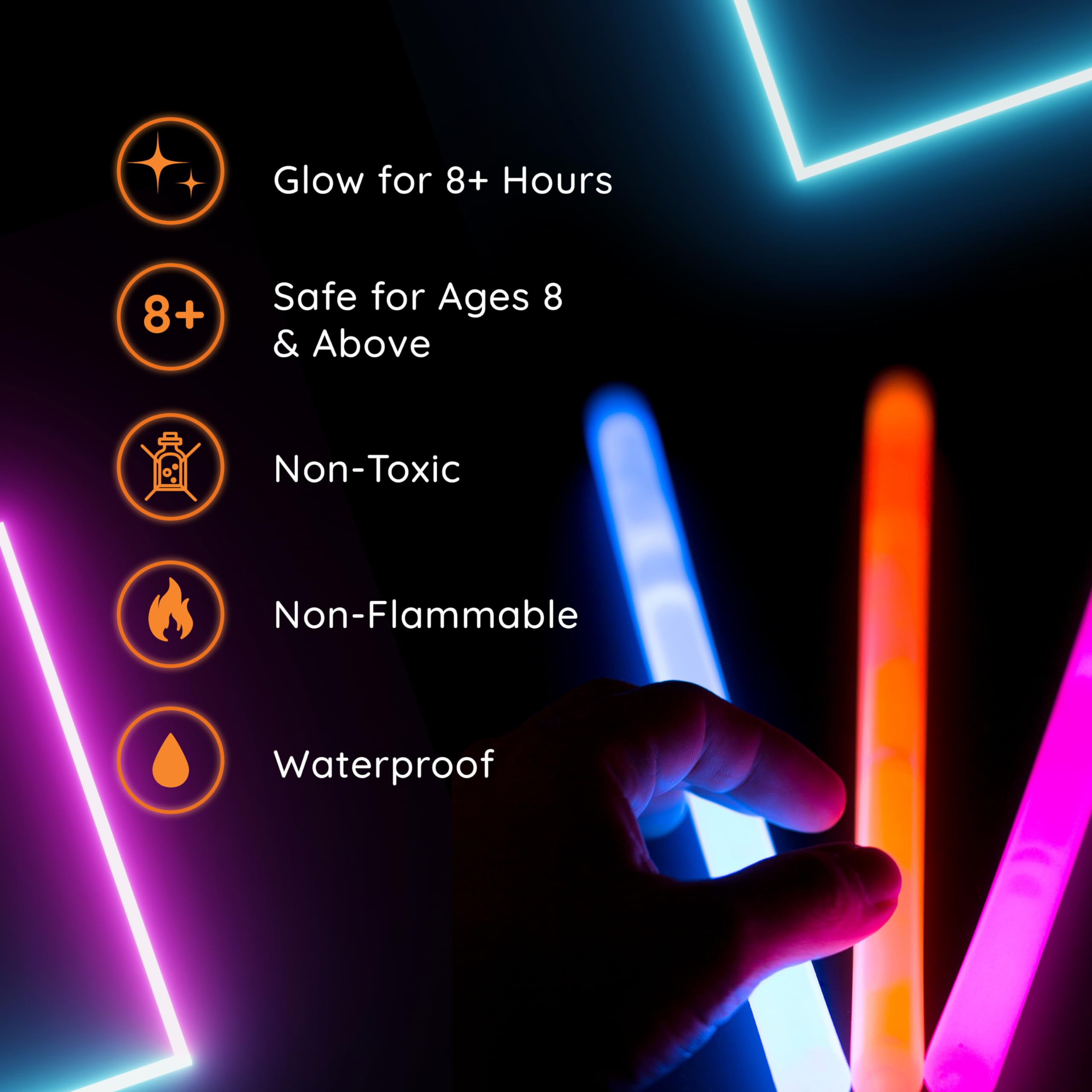 Glow Sticks Bulk 50 Pack - 6