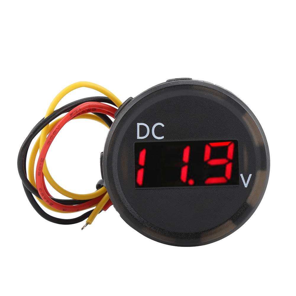 50V Waterproof Digital Voltmeter with LED Display - DC 0-100V Voltage Meter for Car, Motorcycle & Marine Battery Monitoring - Perfect for Automotive, RV, Solar Panel & Power System Voltage Testing