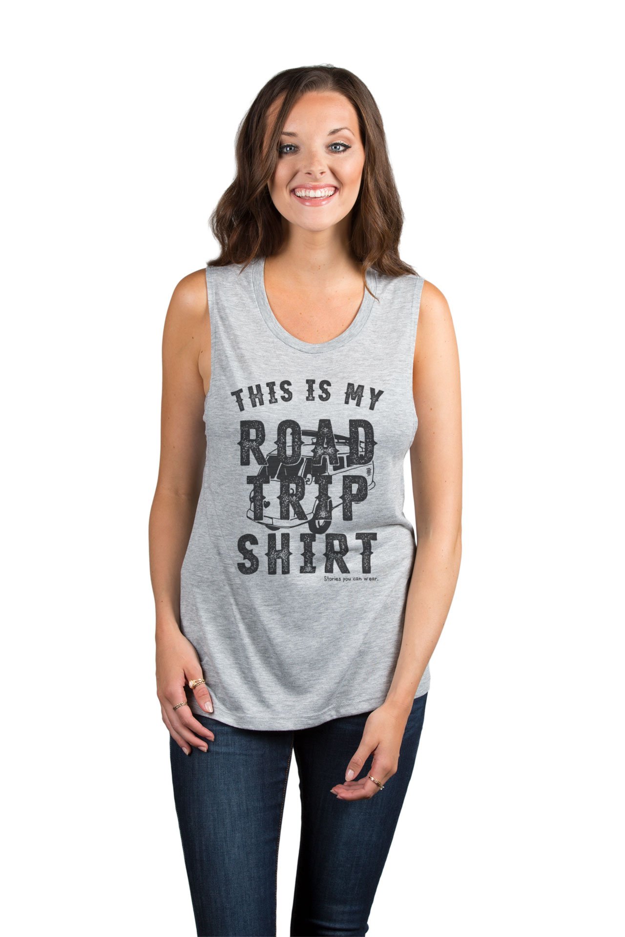 Women's Sleeveless Muscle Tank Top - Comfortable Road Trip Shirt for Summer Travel & Outdoor Adventures