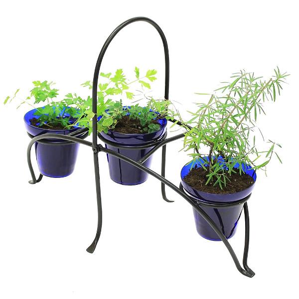 Achla Designs FC-01 Herb Caddy - Stainless Steel Kitchen Organizer for Fresh Herbs, Spices & Cooking Essentials - Perfect for Home Chefs & Culinary Enthusiasts