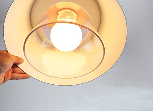 15ft Plug-in Glass Handle Pendant Light with UL Dimmer Switch - Macaron Black Lampshade, Nordic Minimalist Loft Style Hanging Light for Living Room, Bedroom & Dining Room (Bulbs Not Included) - Perfect for Modern Home Decor and Cozy Ambiance Lighting