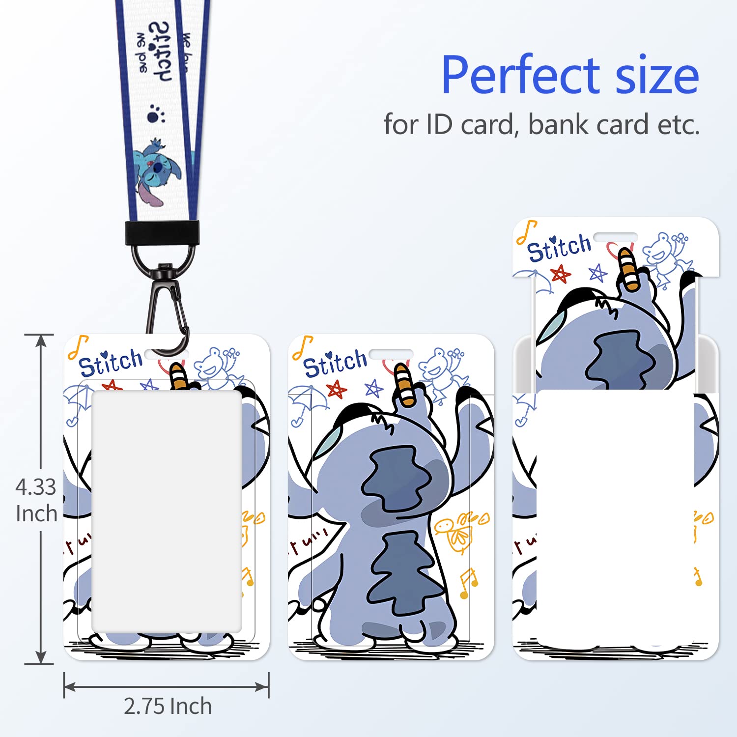 2 Pack Cartoon Lanyard with ID Holder - for Office, School & Events