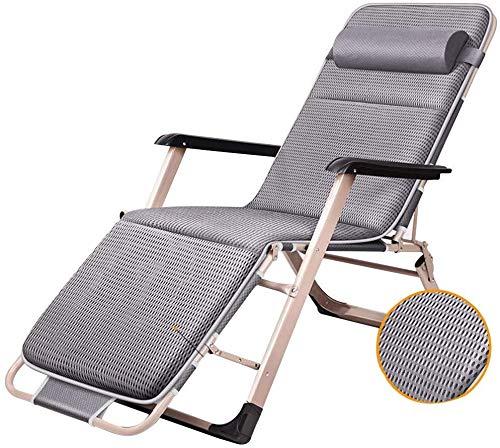 FPBY Portable Zero Gravity Lounge Chair - Adjustable Folding Outdoor Recliner with Pillows for Patio, Poolside, Beach, Camping & Backyard Relaxation (Gray) - Perfect for Sunbathing, Reading & Outdoor Lounging