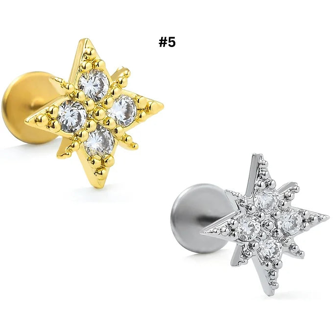 20G Color CZ Flat Back Stud Push Pin Earrings for Women | Hypoallergenic Fashion Jewelry | Perfect for Parties, Weddings & Daily Wear | CD060