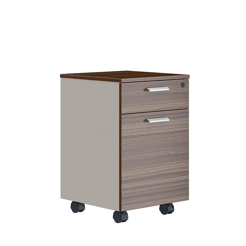 ANDERS 40cm Mobile Drawer Cabinet - Hazelnut & Beige Storage Organizer for Bedroom, Office, or Dorm | Rolling Dresser with Wheels for Easy Mobility