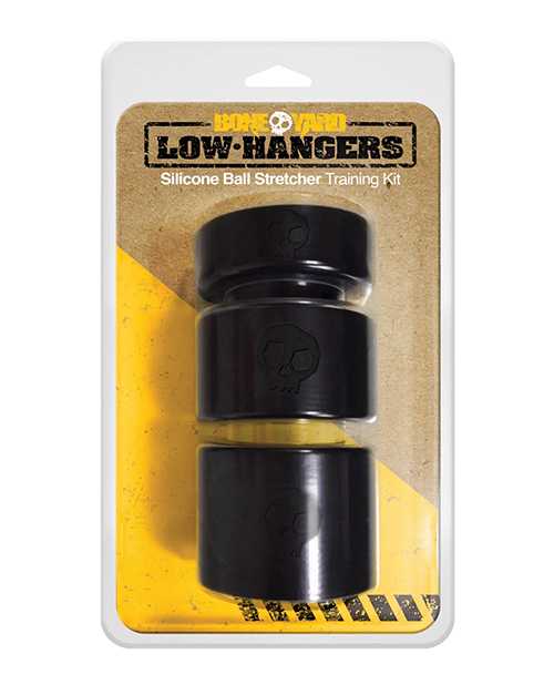 Boneyard Low Hangers Silicone Ball Stretchers (3-Piece Set) - Black | Comfortable Weighted Testicle Weights for Male Enhancement & BDSM Play | Perfect for Sensual Massage, Intimacy & Fetish Exploration