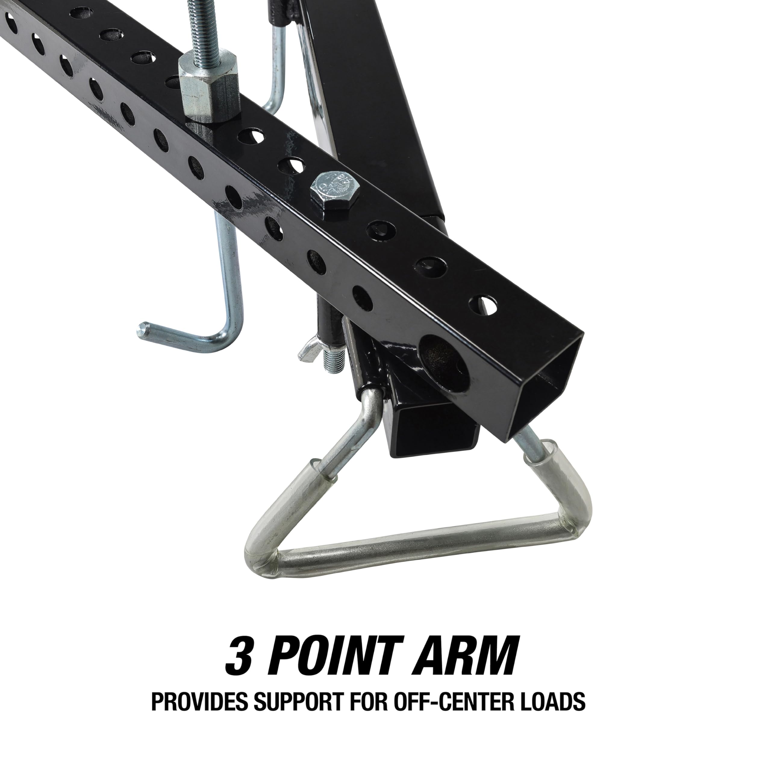 OEMTOOLS 24951 3 Point Engine Support Bar - Heavy Duty Steel Construction, Transverse Engine Support Tool with Two Screw Hooks for Off-Center Loads - Perfect for Engine Repair, Maintenance, and Vehicle Servicing