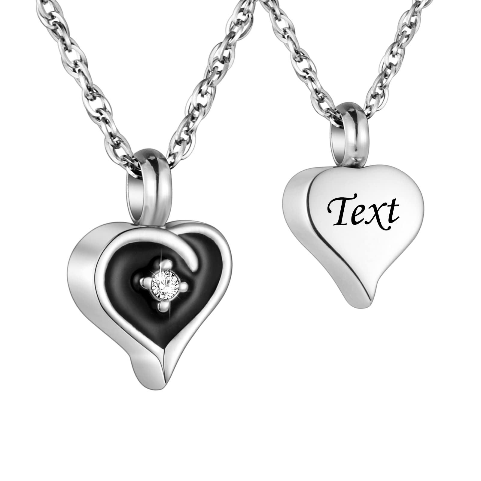 Stainless Steel Heart Urn Necklace for Ashes - Cremation Memorial Jewelry Pendant with Secure Ashes Holder - Perfect for Keeping Loved Ones Close (Funeral, Remembrance, Travel)