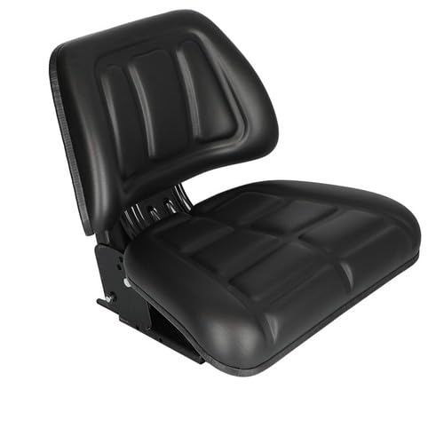 Universal Black Vinyl Trapezoid Back Seat Assembly for Massey Ferguson Tractors 30, 30E, 40, 40E, 50, 50E, 240, 360, 375, 390, 398, 399 - Replacement Part #1694519M91 - Perfect for Farm Equipment & Agricultural Machinery Seats & Cushions