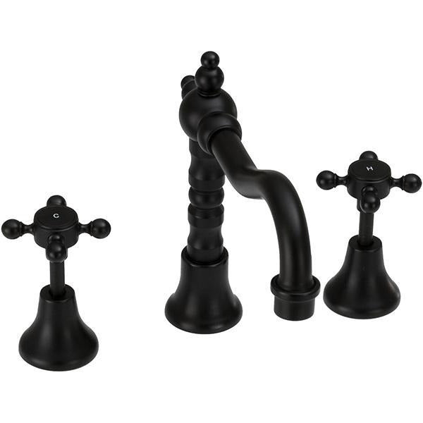 Fienza 336101BK Lillian Shepherds Crook Basin Set in Matte Black - Modern Bathroom Faucet for Sink, Vanity, and Powder Room Installation