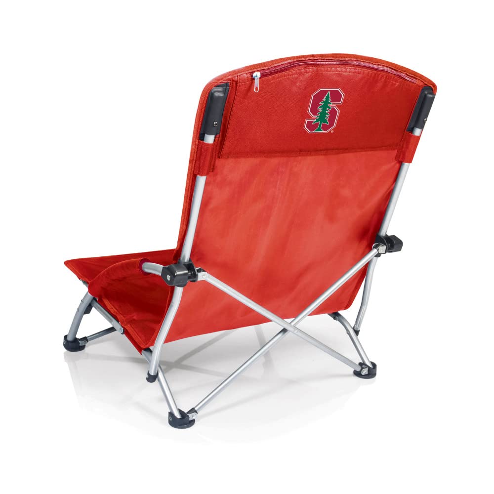 PICNIC TIME NCAA Tranquility Beach Chair with Carry Bag - Portable Low Profile Beach Chair for Adults - Lightweight Folding Lawn Chair for Outdoor Relaxation, Camping, Picnics, and Beach Trips