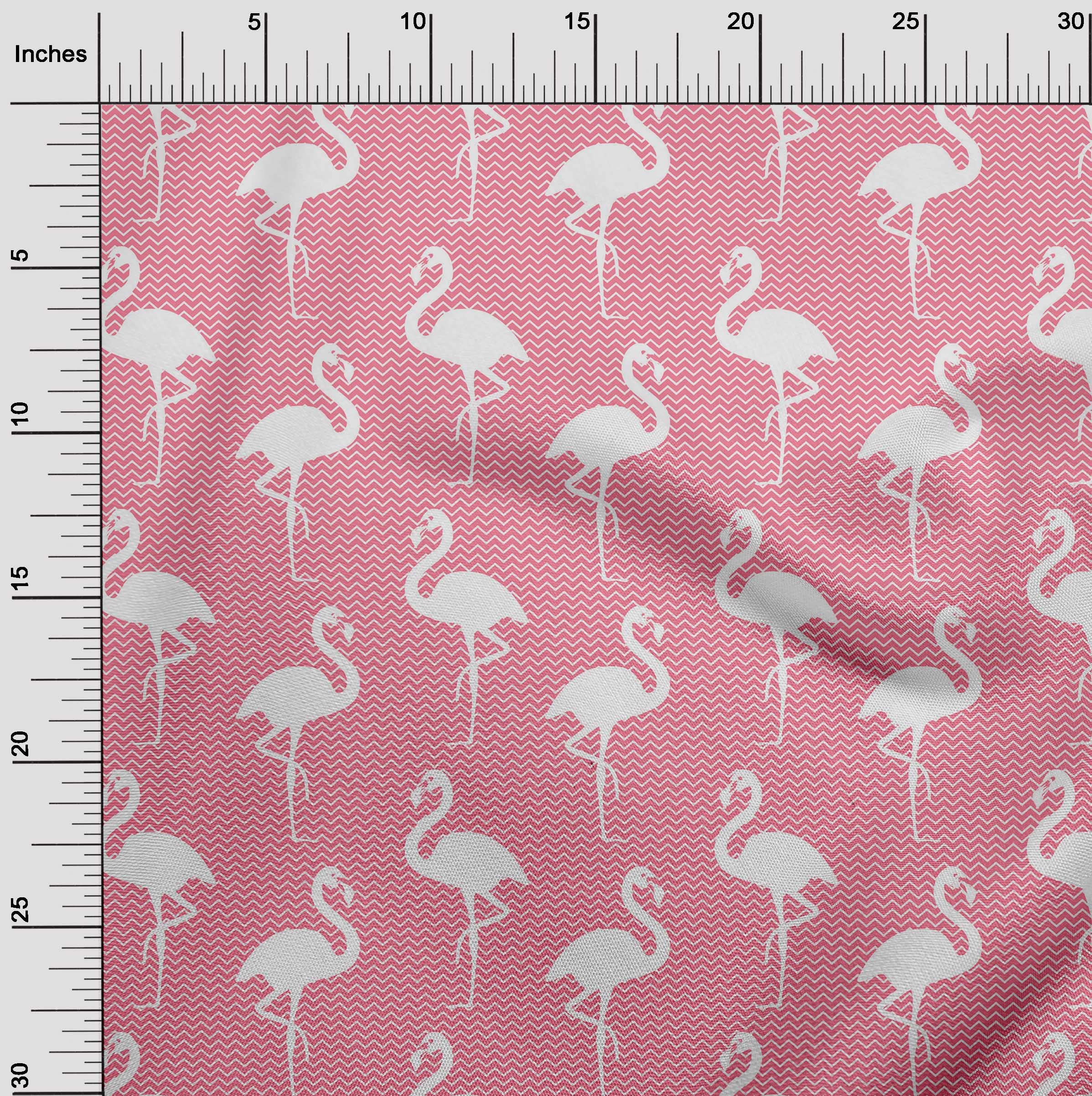oneOone Rayon Pink Flamingo Print Fabric - 56 Inch Wide for DIY Clothing, Sewing Projects & Home Decor | Soft, Lightweight Material for Dresses, Quilts & Crafts
