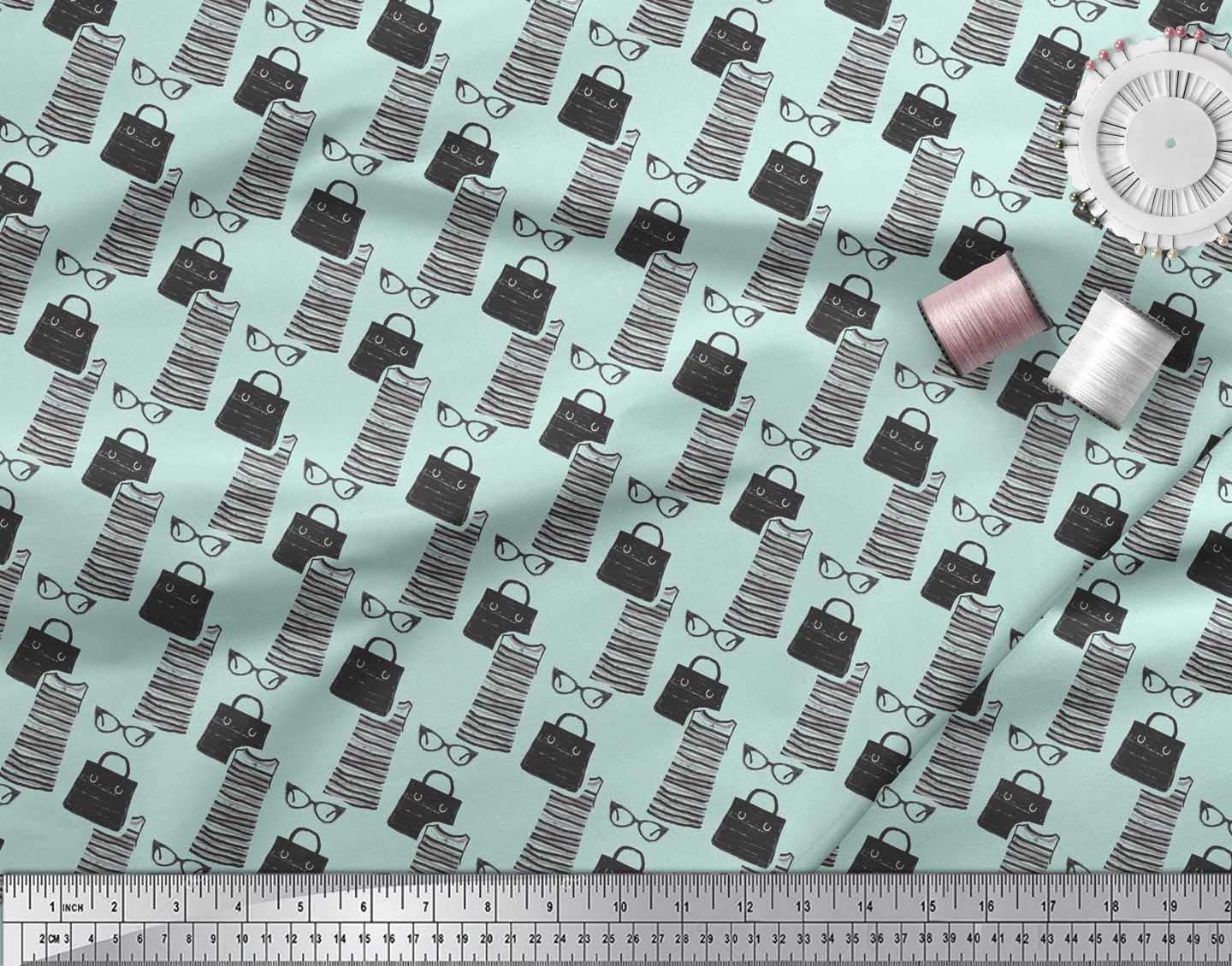 Soimoi 100% Cotton Voile Fabric - 42 Inch Wide by The Yard - Lightweight Soft Green Printed Material for Dresses, Scarves, Handbags & DIY Crafts - Perfect for Summer Fashion, Home Decor & Sewing Projects