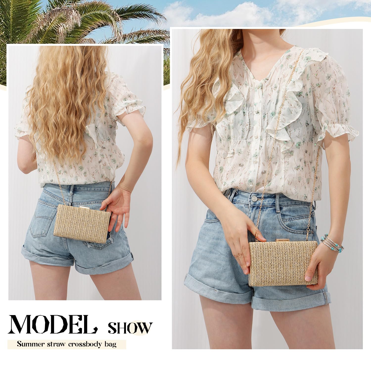 Stylish Summer Straw Clutch Purses for Women - Woven Raffia Evening Bags & Crossbody Handbags for Wedding, Party, Beach Vacation | Perfect for Date Night & Outdoor Events